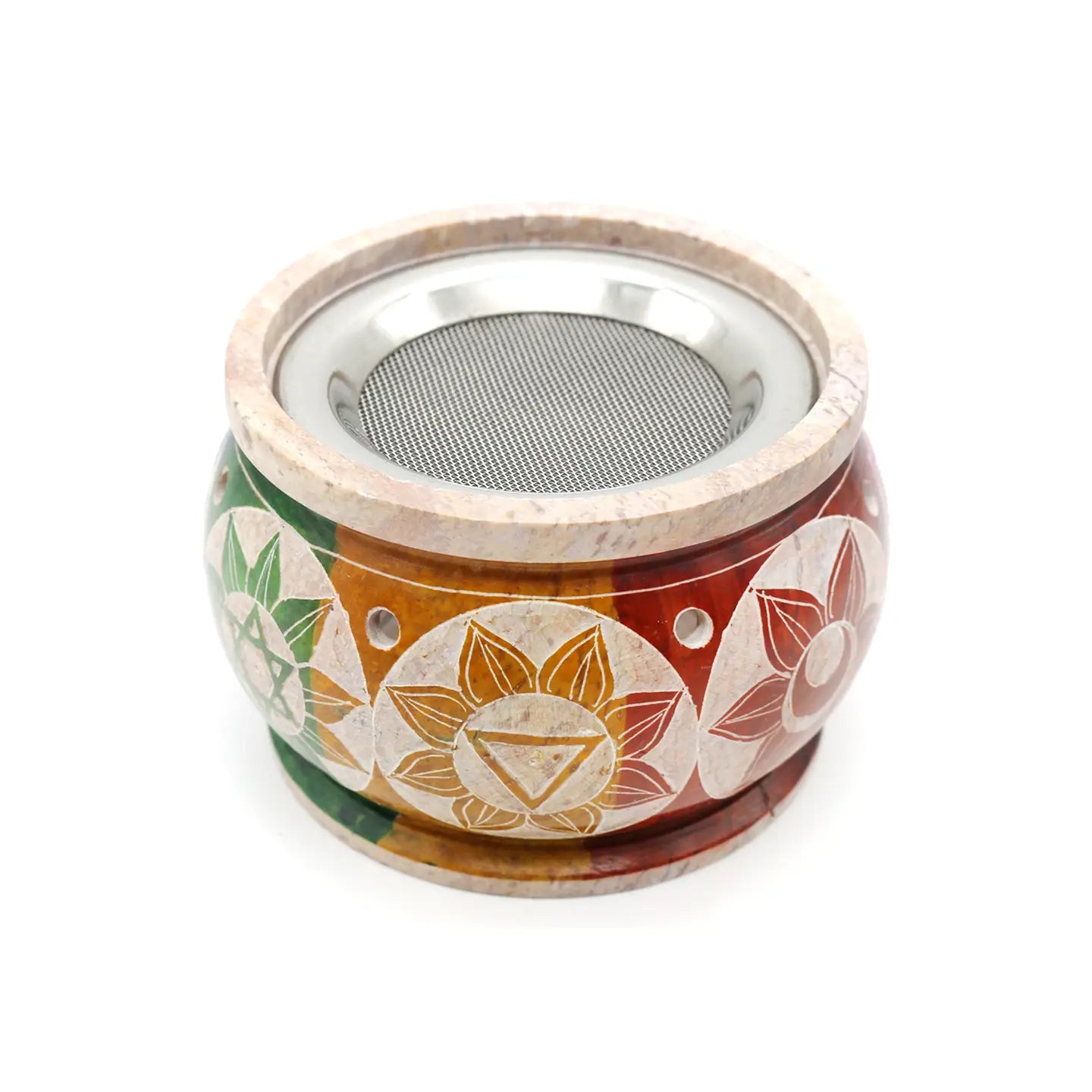 Hand Carved 7 Chakras soapstone charcoal burner
