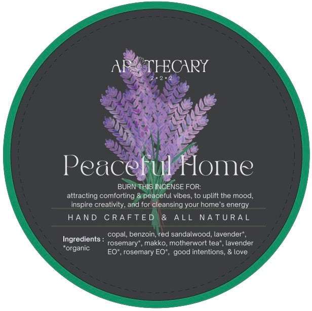 Peaceful Home - Handcrafted Organic Ceremonial Incense Discs (pack of 5)