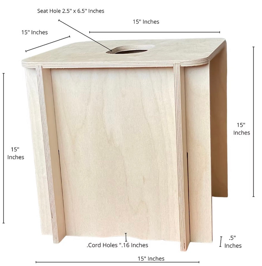 Nontoxic Birchwood Pelvic Steam Box (for shipping nationwide*)