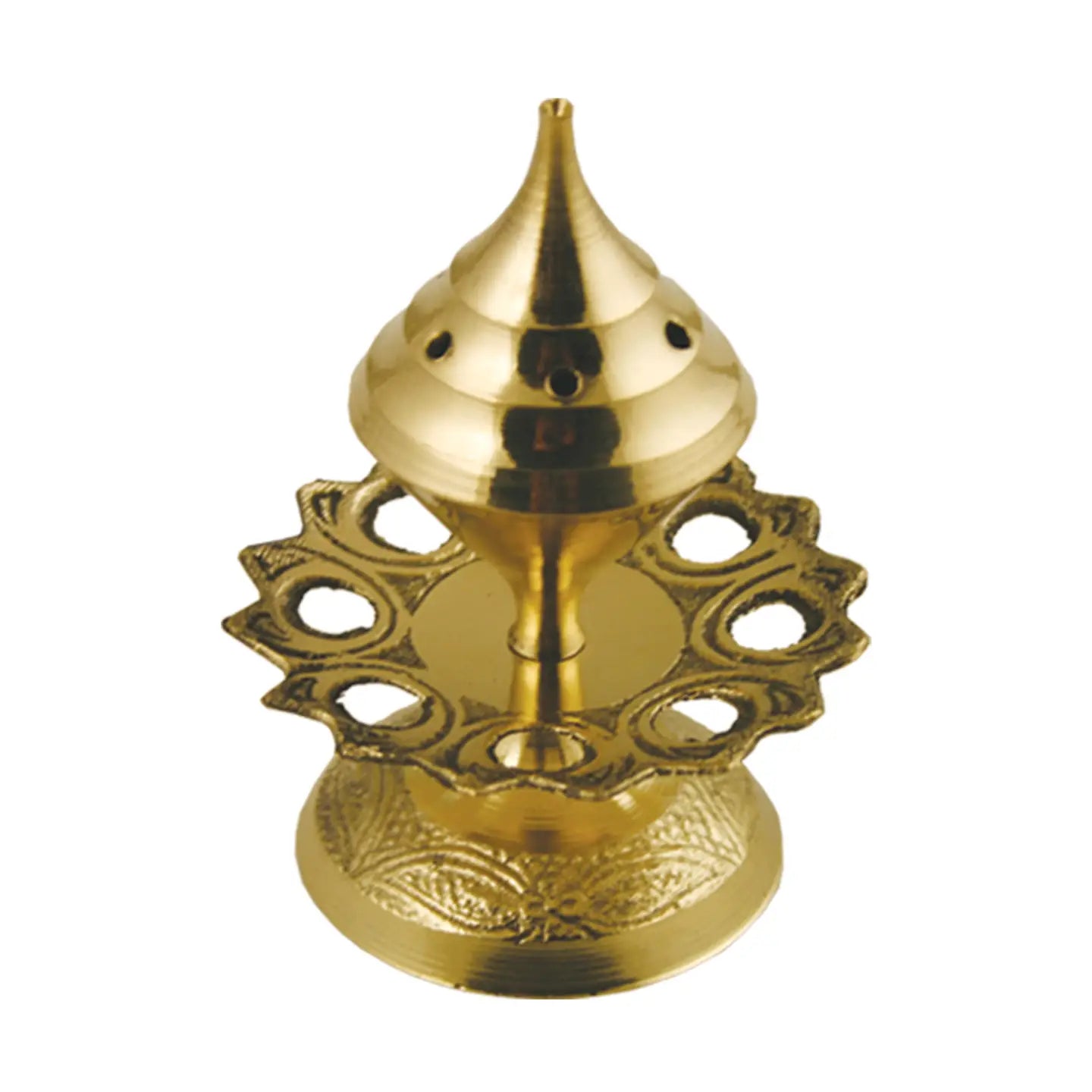 Brass incense burner (Lily Pad design, 3 inch)