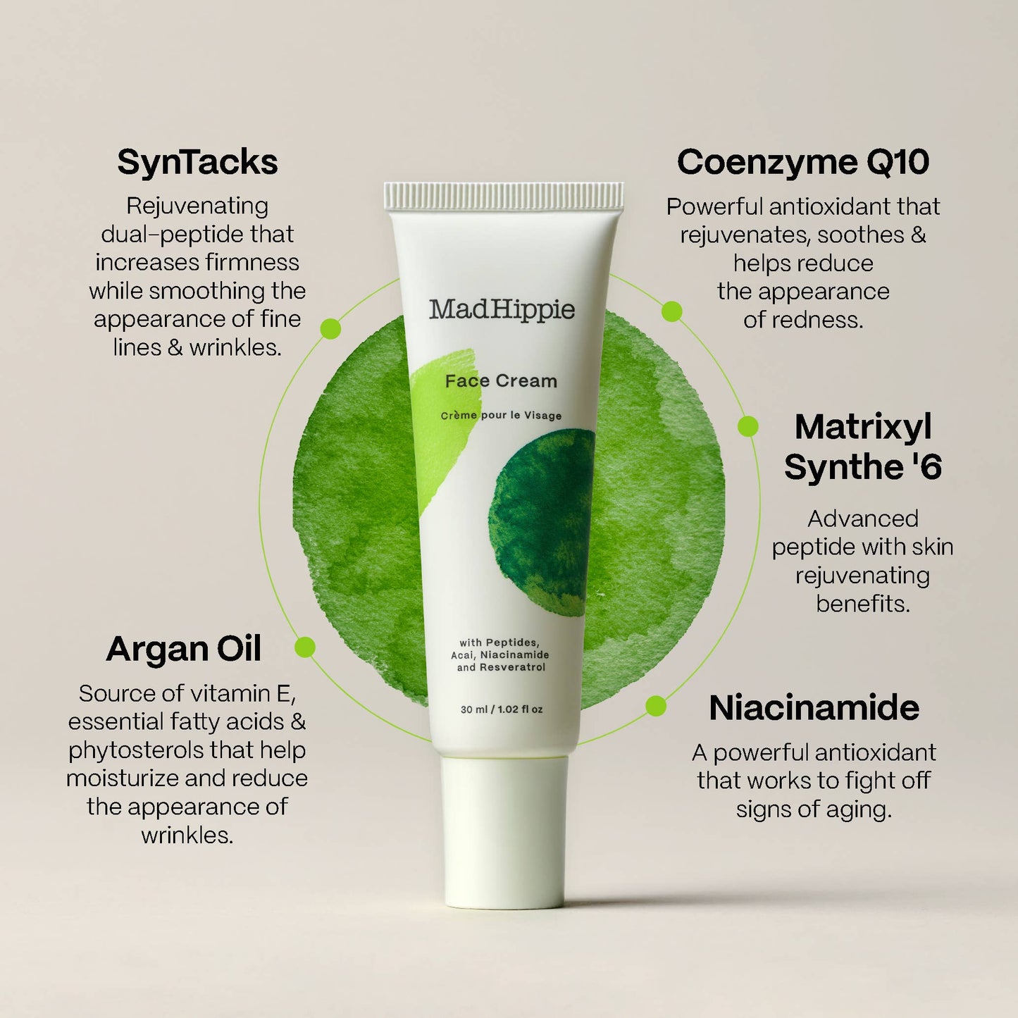 Mad Hippie Face Cream -Age-Defying Face Moisturizer & Skin Tightening