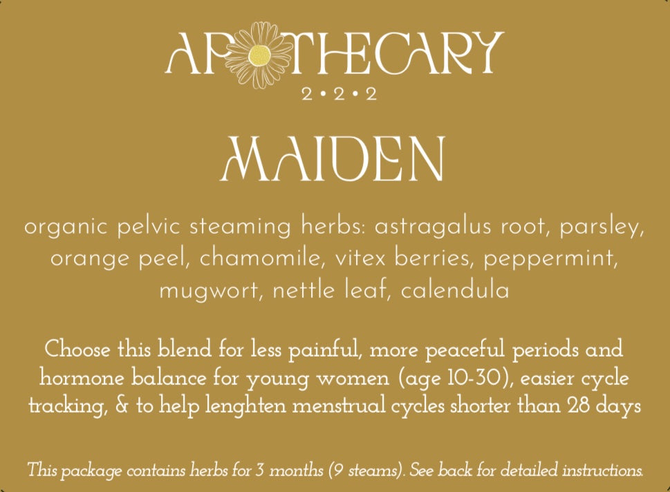 MAIDEN 3 month supply of organic pelvic steam herbs