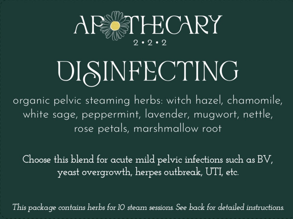 DISINFECTING 10 day supply of organic pelvic steam herbs