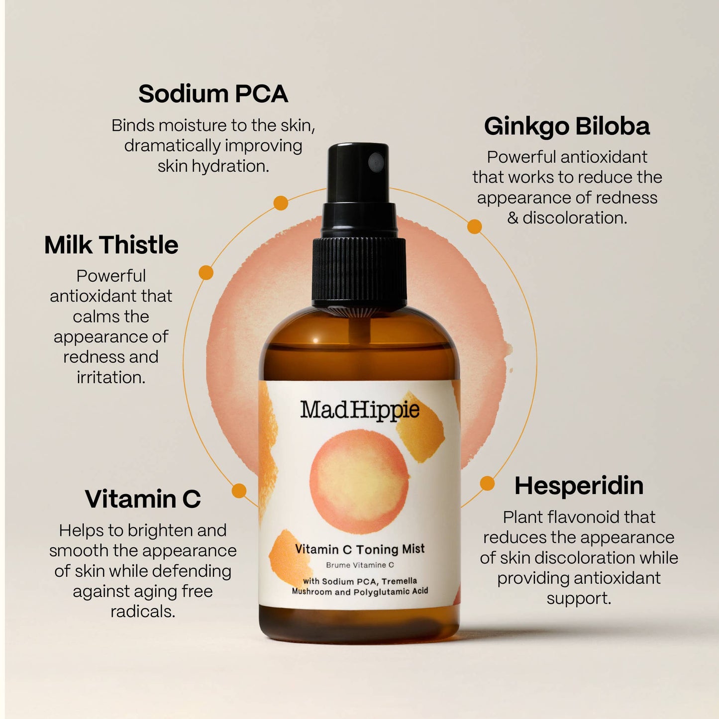 Mad Hippie Vitamin C Toning Mist - Facial Mist Hydrating Spray