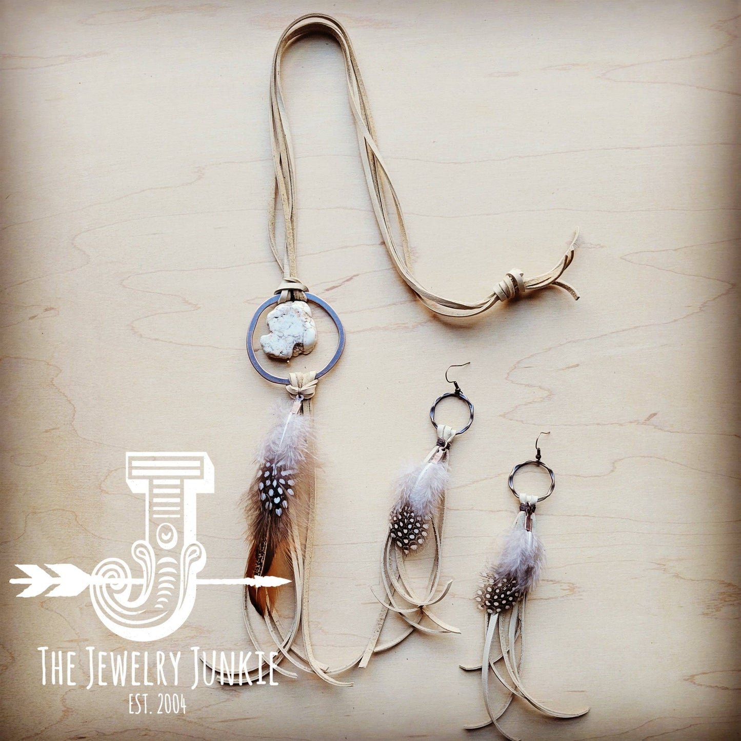 Boho Deer Skin Leather Tassel Earrings with Feather: Multi