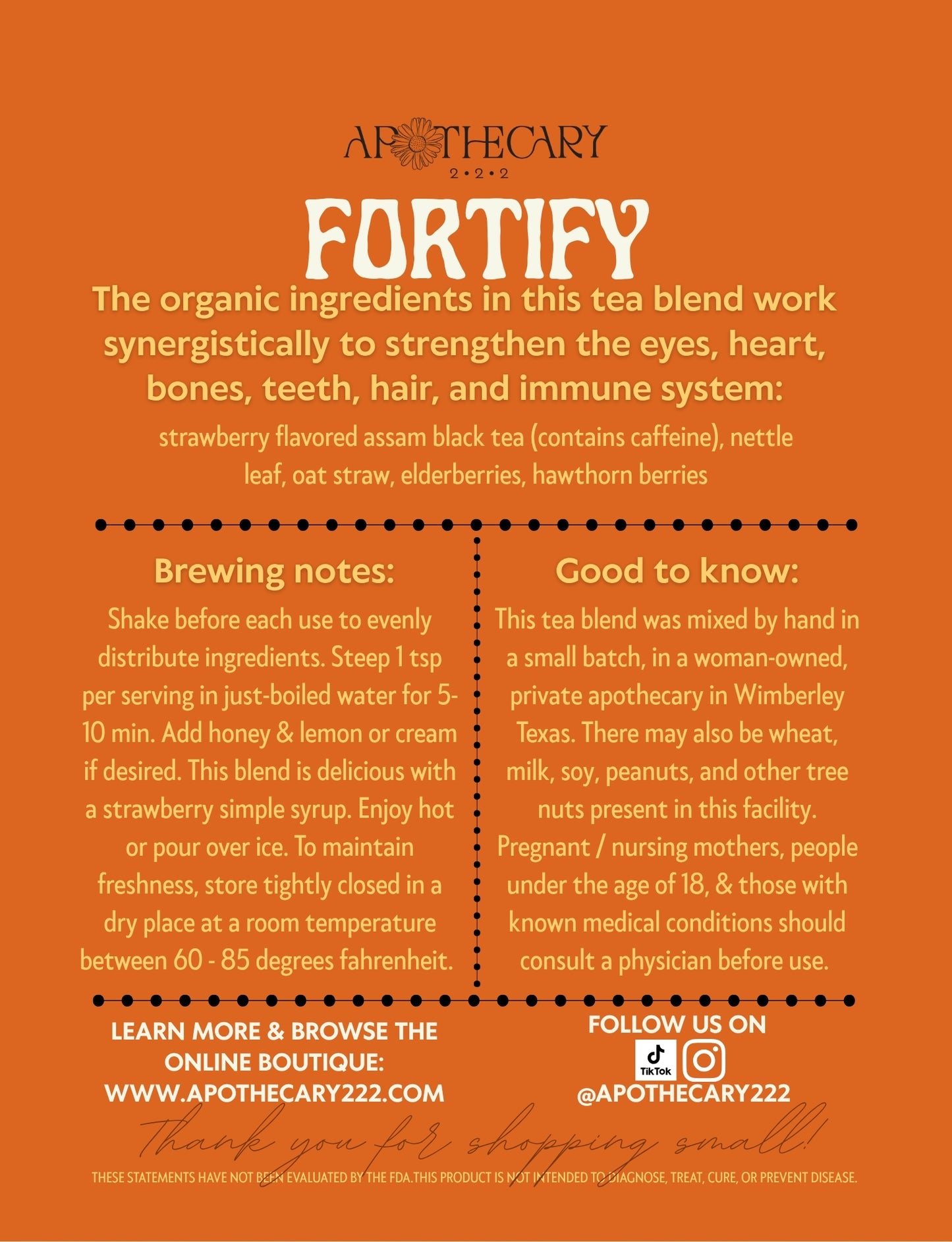 Organic Tea Blend: Fortify