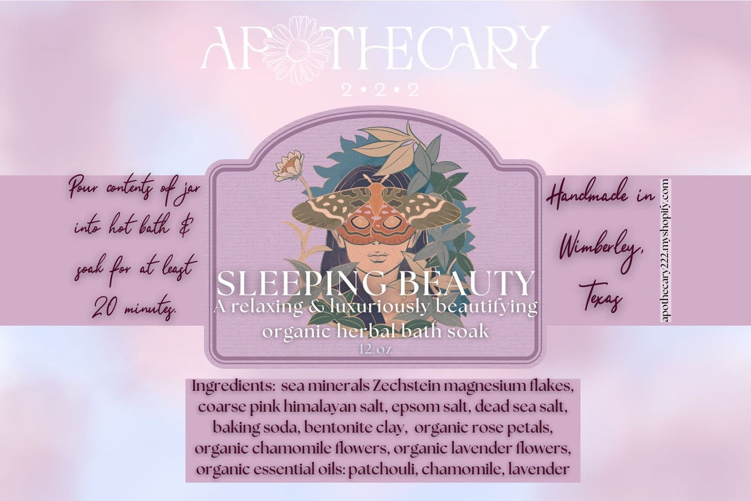 Sleeping Beauty - Organic Herbal Bath Soak (12 oz glass jar)