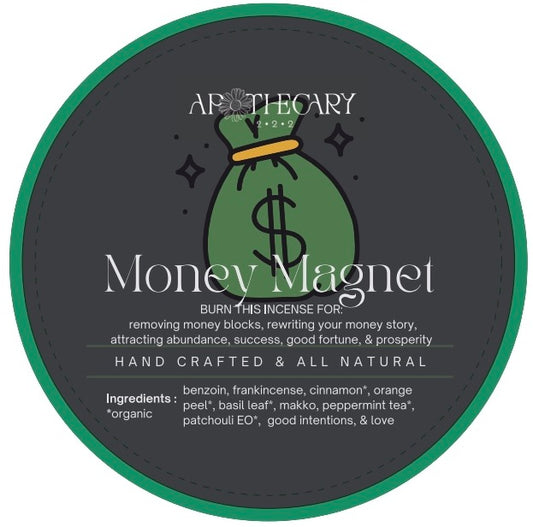 Money Magnet - Handcrafted Organic Ceremonial Incense Discs (pack of 5)