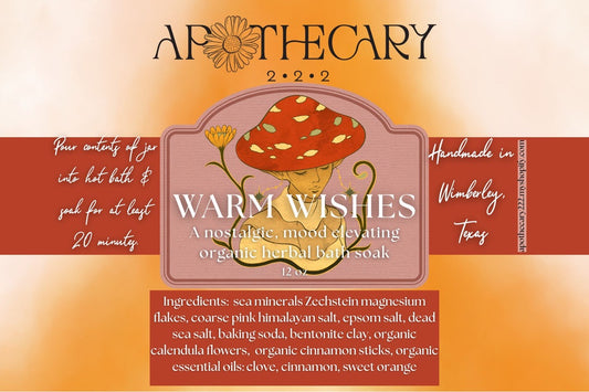 Warm Wishes - Organic Herbal Bath Soak (12 oz glass jar)