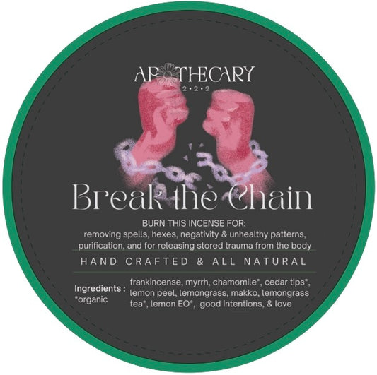 Break the Chain - Handcrafted Organic Ceremonial Incense Discs (pack of 5)