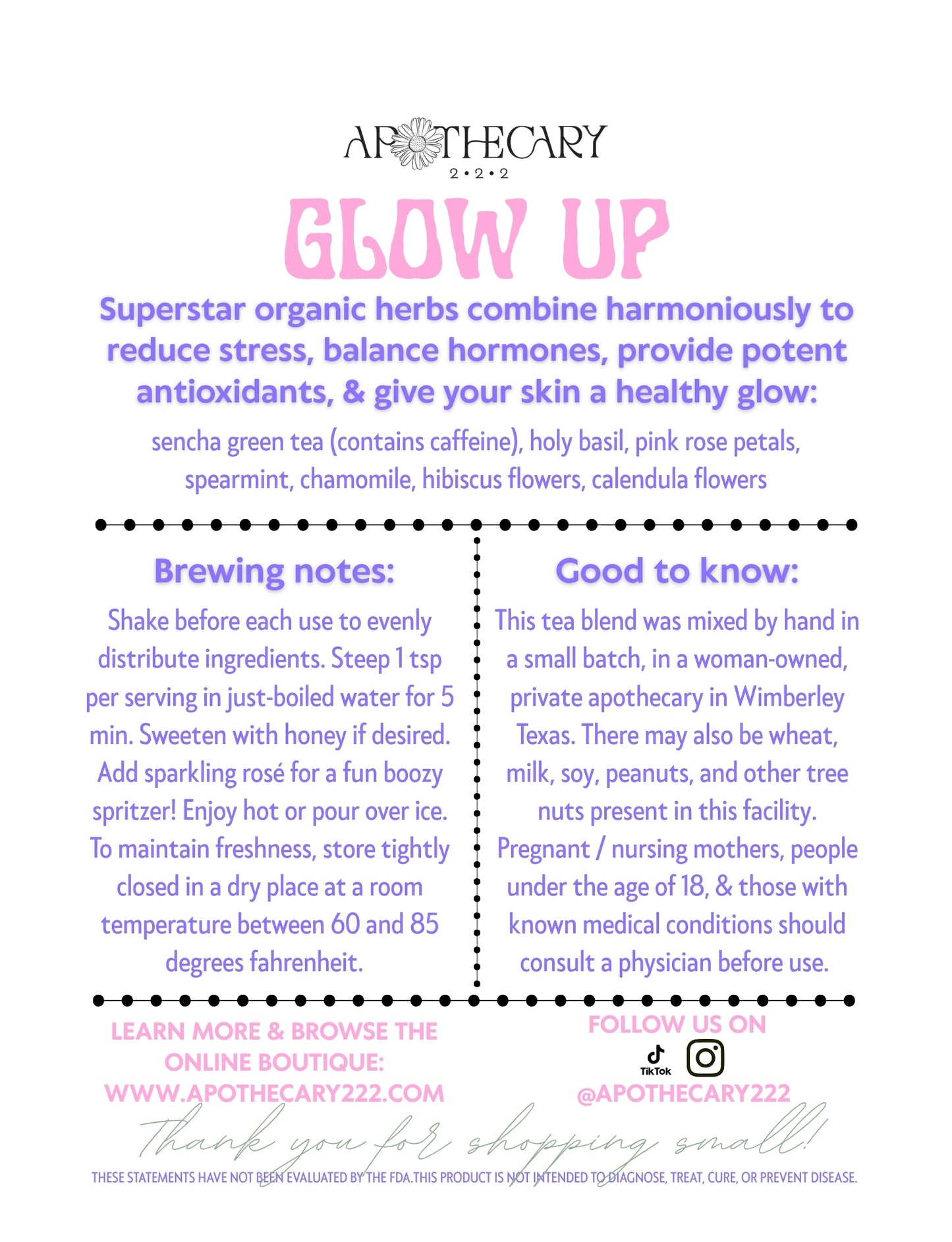 Organic Tea Blend: Glow Up