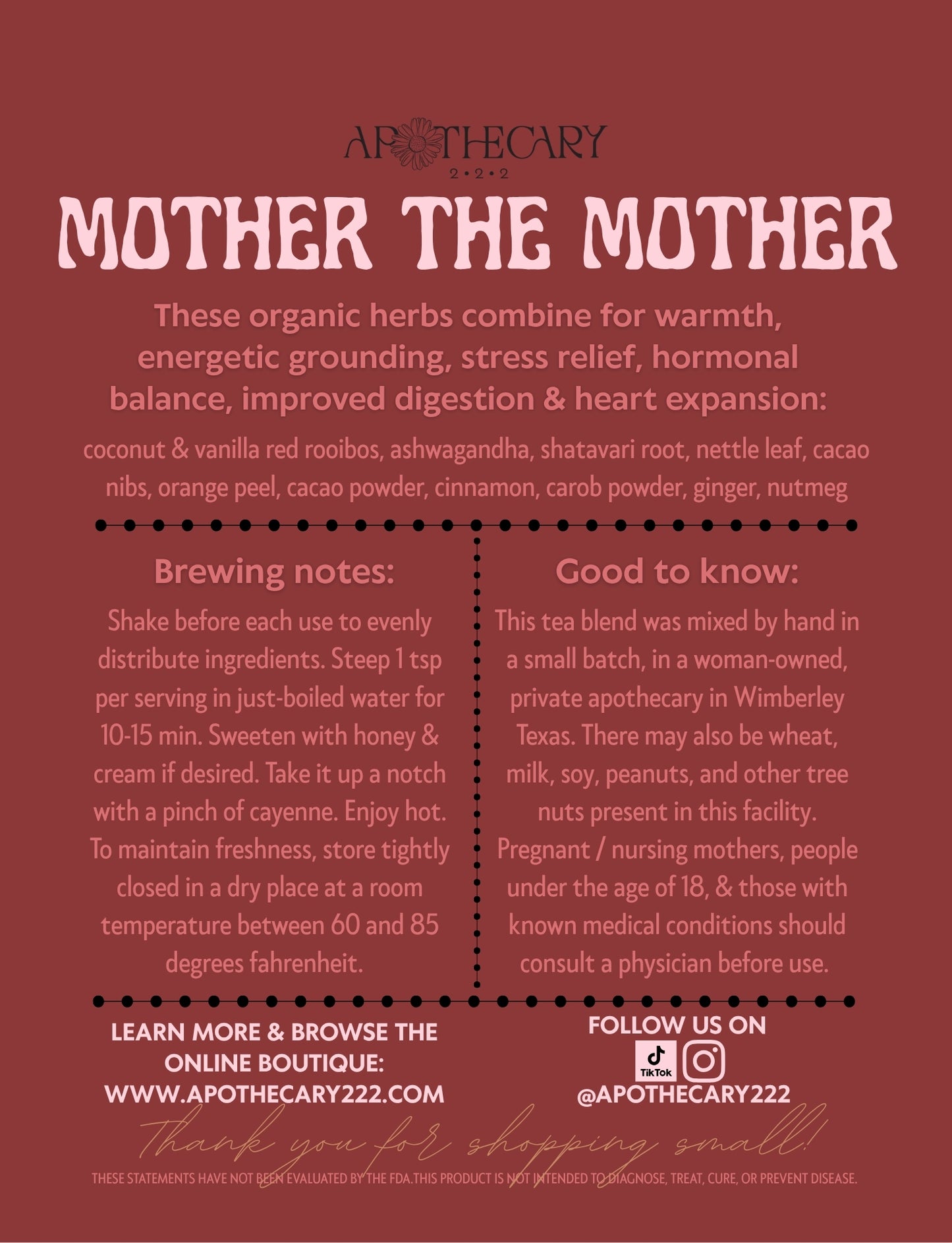 Organic Tea Blend: Mother the Mother