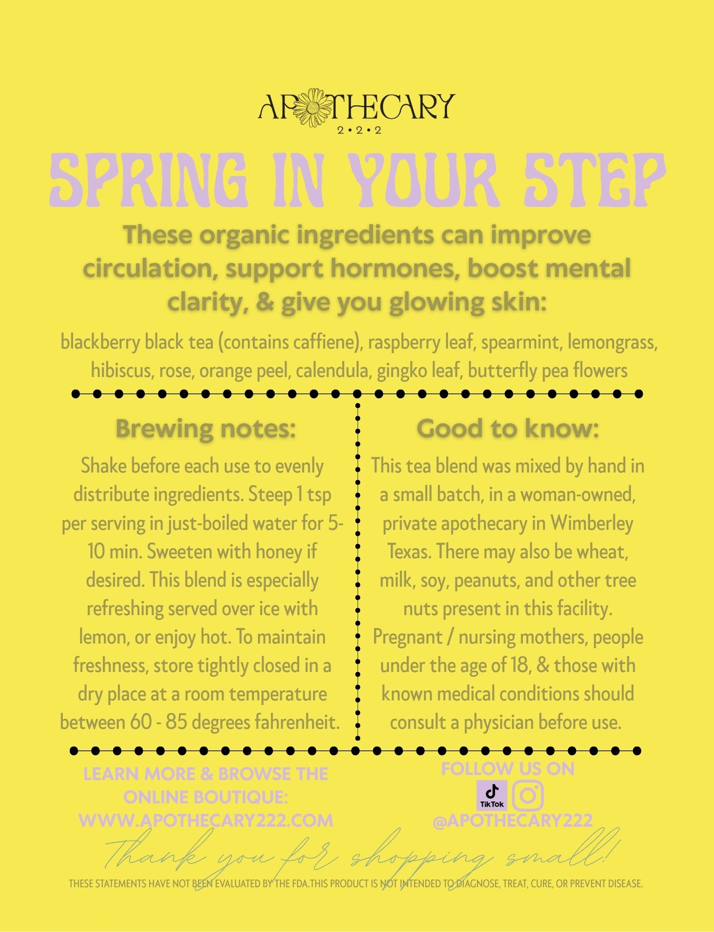 Organic Tea Blend: Spring in Your Step