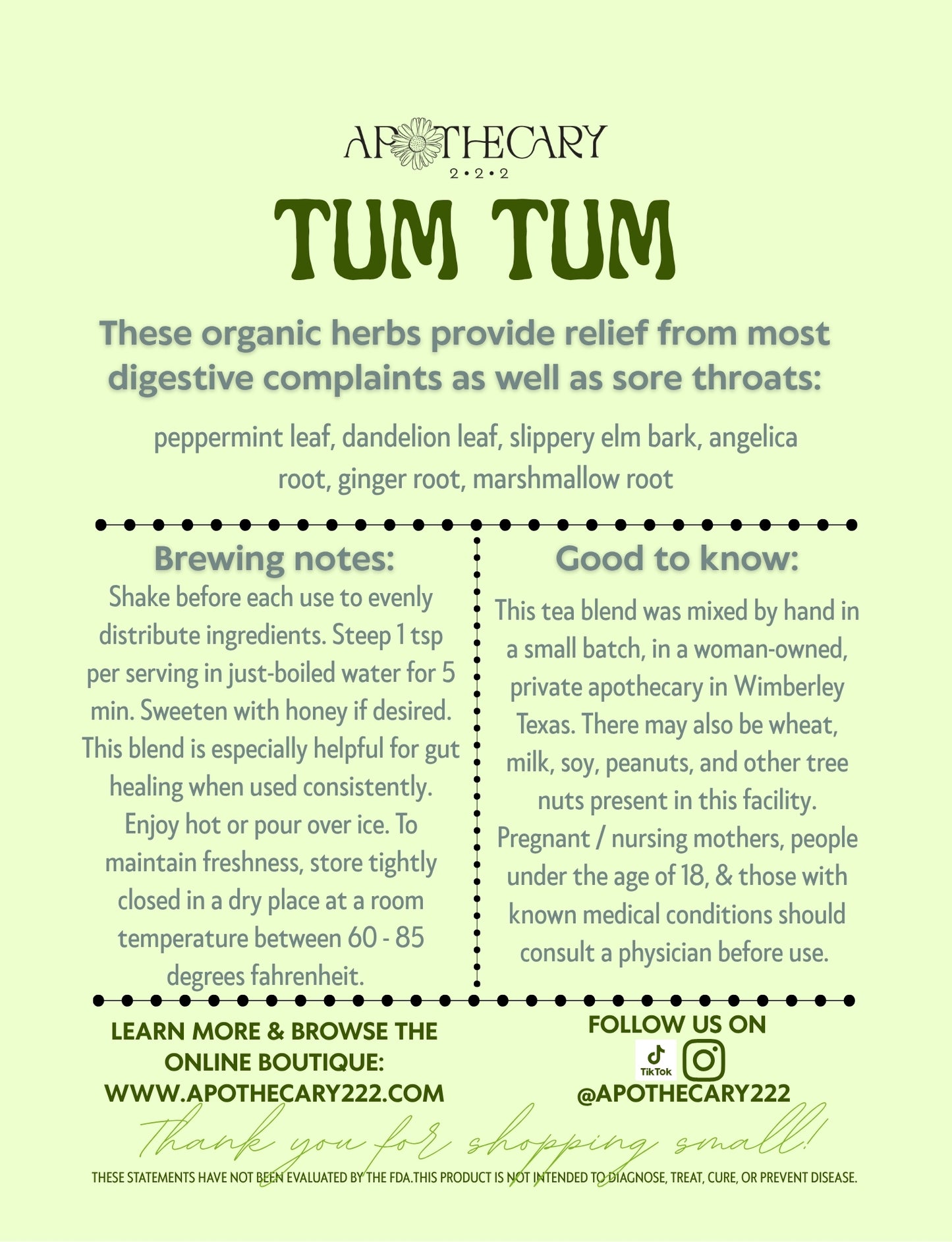 Organic Tea Blend: Tum Tum